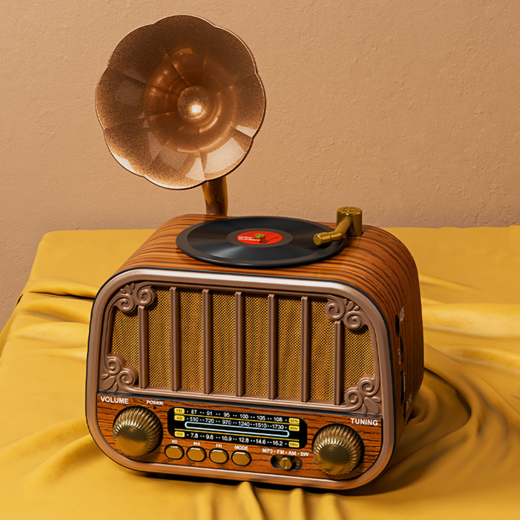 Radio rétro sans fil Bluetooth FM AM SW avec USB TF MD-1319BT - مكبر صوت بلوتوث على شكل راديو 1