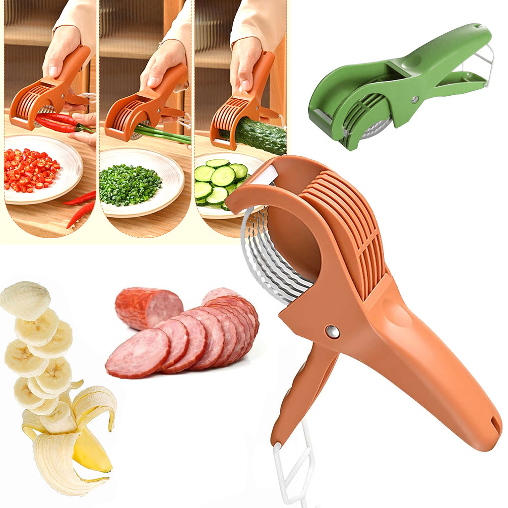 Coupe fruits et légumes en acier inoxydable multifonction facile à utiliser - قطاعة خضر وفواكه يدوية 1