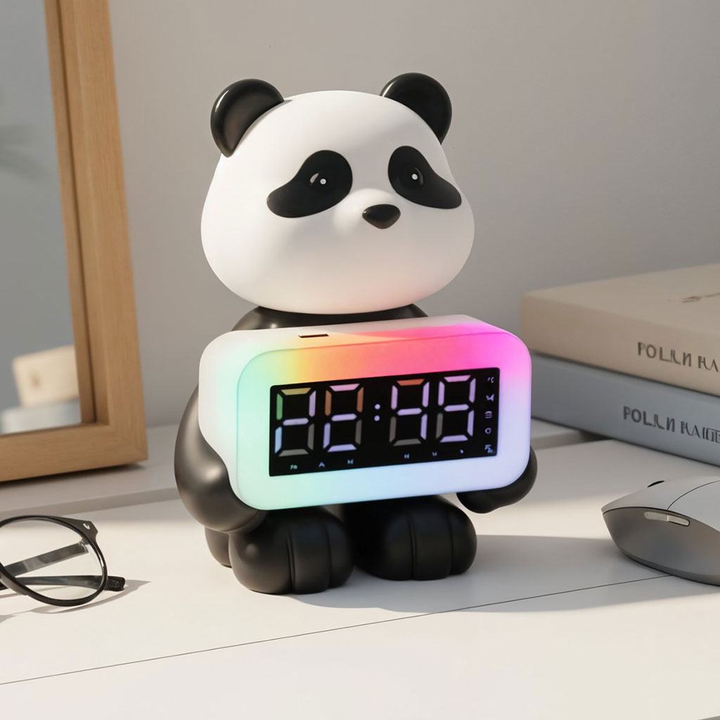 Enceinte Bluetooth Panda et Réveil Numérique RGB CH-M53 - مكبر صوت وساعة منبه 1