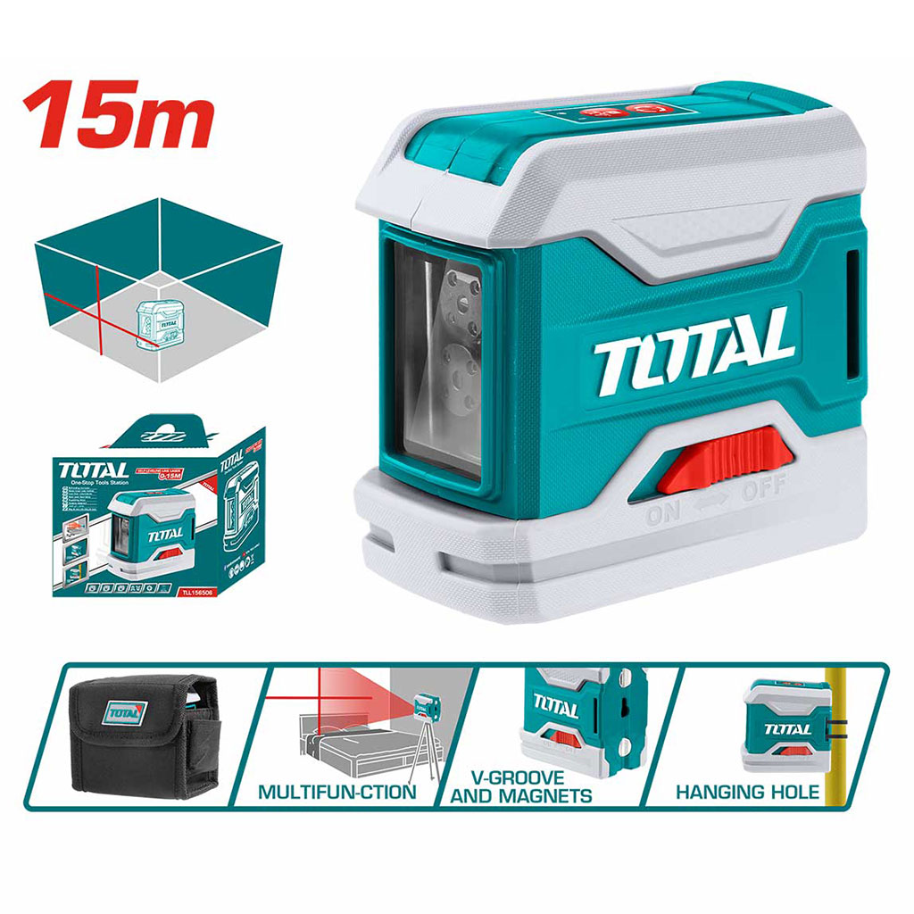 TOTAL Balance laser 15 mètres deux lignes TLL156506 - مقياس ليزر بخطين أصلي 2