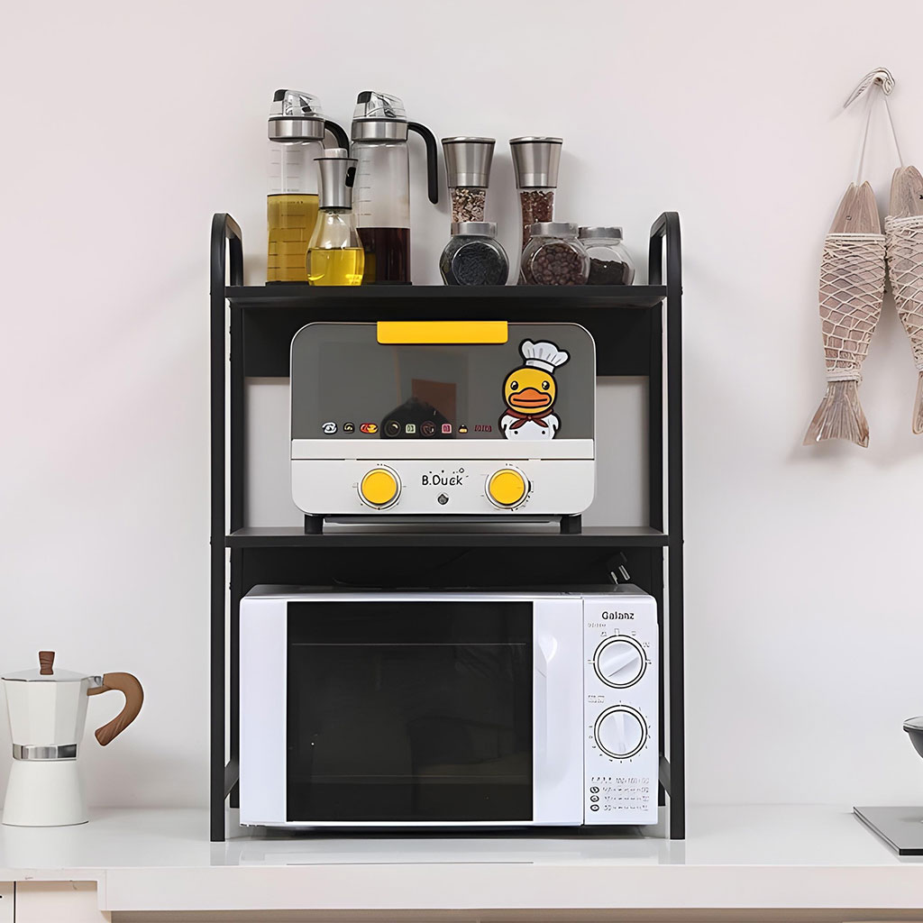 Support pour four à micro-ondes et étagère de rangement 3 étages - منظم أغراض وحامل ميكروويف 6