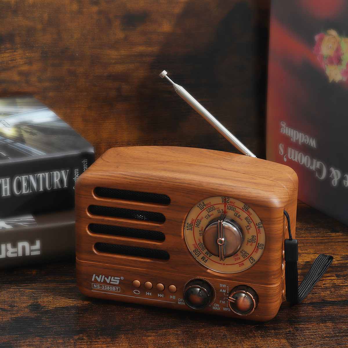 Radio rétro portable sans fil Bluetooth FM, USB, carte TF 3380BT 1