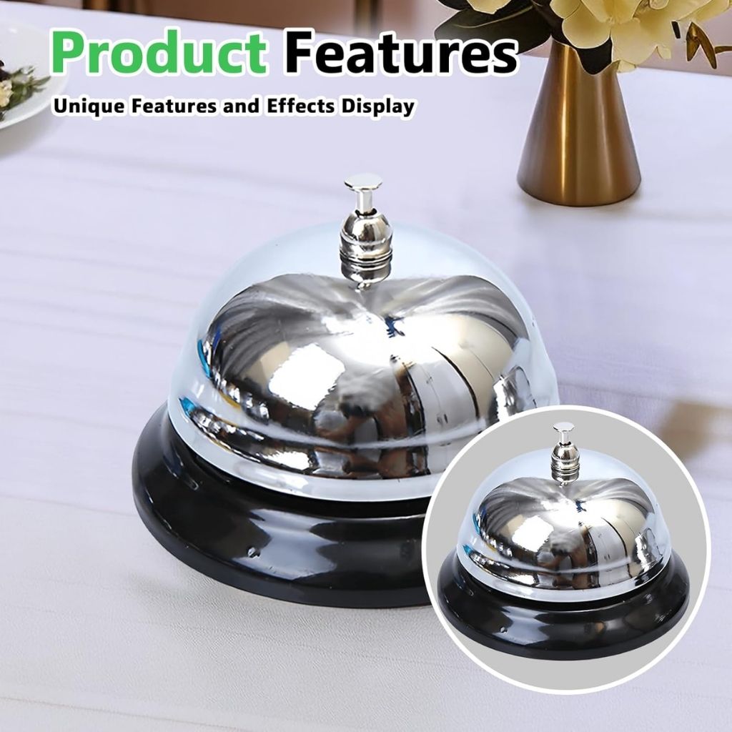 Mini Sonnette d'Appel en Métal Antirouille pour Bureau – جرس نداء معدني صغير مقاوم للصدأ للمكتب 5