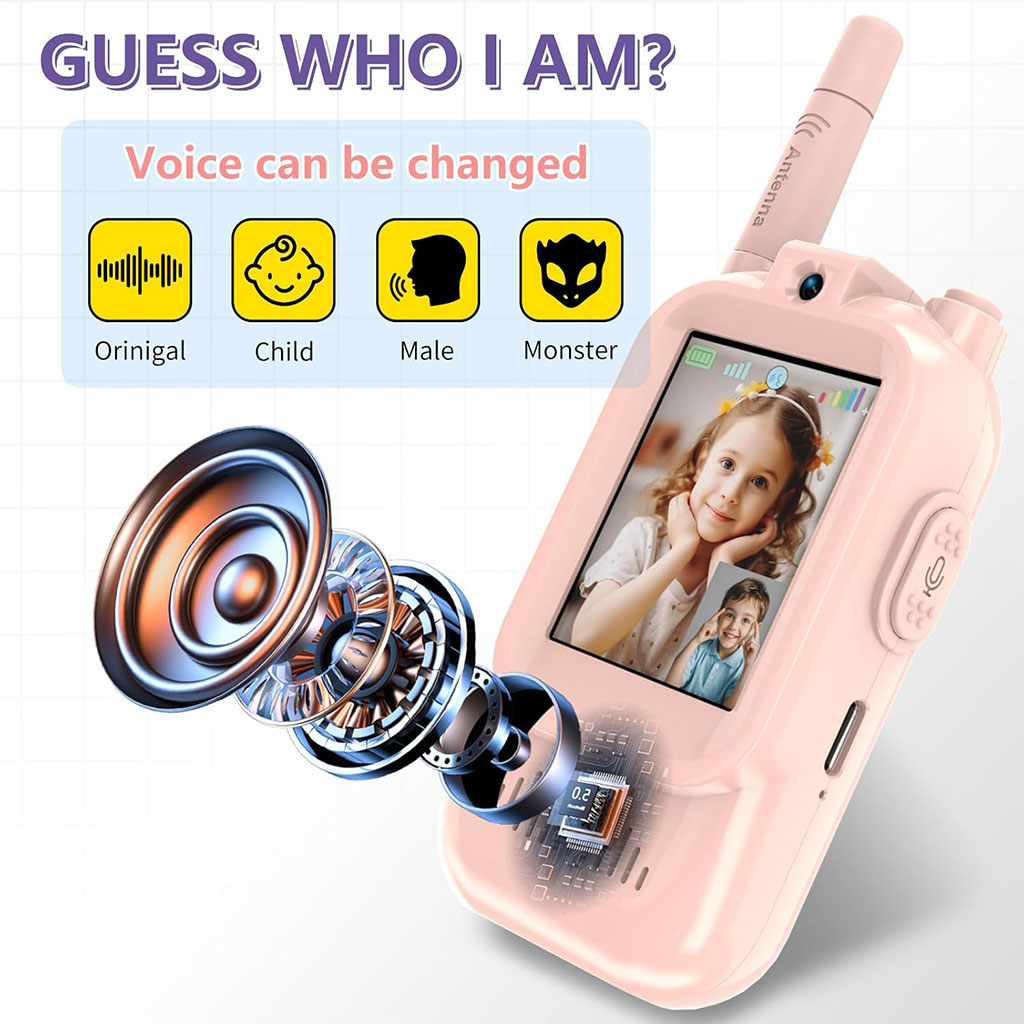 Pack Talkie-walkie 2pcs pour enfants avec vidéo et camera HD rechargeable 2