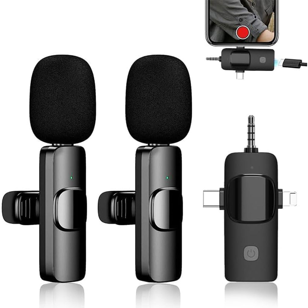 Microphone cravate sans fil 3 en 1 Plug and Play avec puce de réduction du bruit - ميكروفون لاسلكي 1