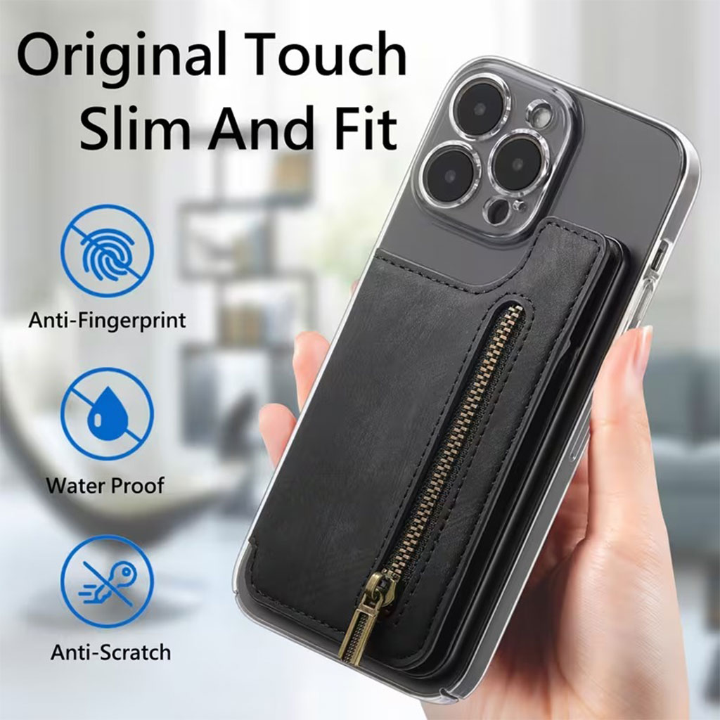 Étui portefeuille zippé pour téléphone avec emplacement de cartes - محفظة نقود وبطاقات 6