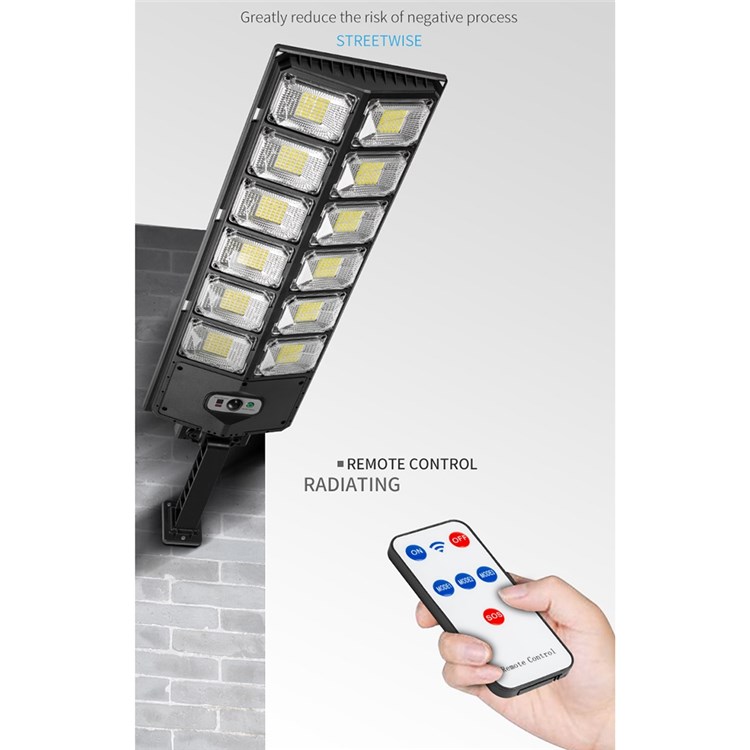 Lampe solaire d'extérieur super lumineuse à 504 LED, étanche, détecteur de mouvement 4