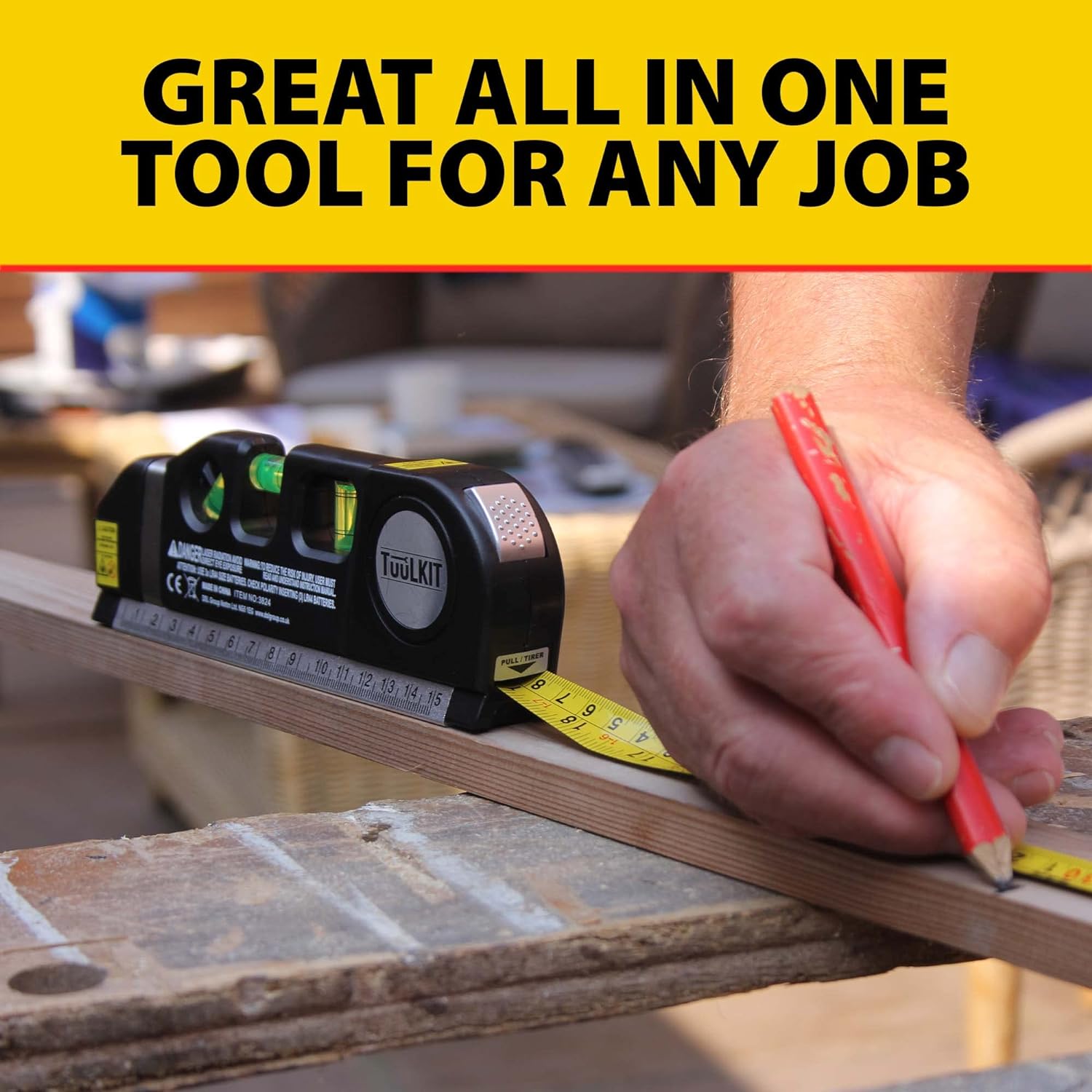 Niveau Laser 4en1 Fixit Level pro 3 Polyvalent Ruban De 8 Pieds 5