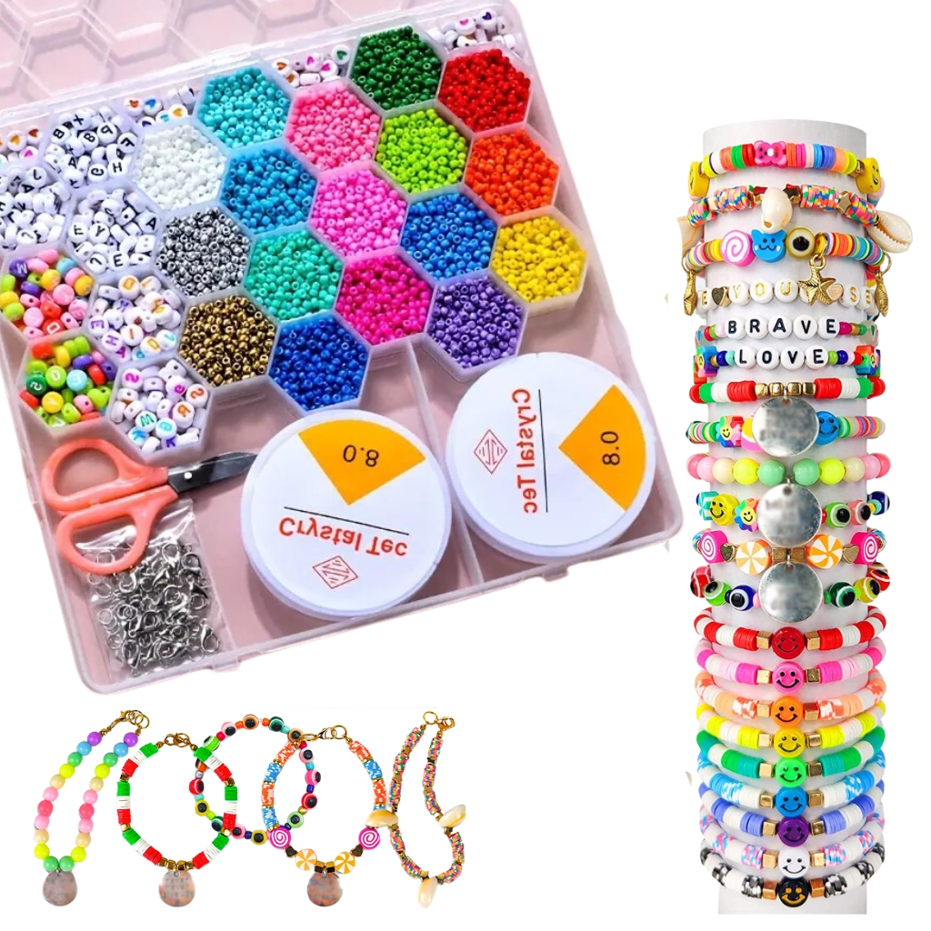 Ensemble de fabrication de bijoux Pour enfant 24 grilles en forme de ruche d'abeille 1