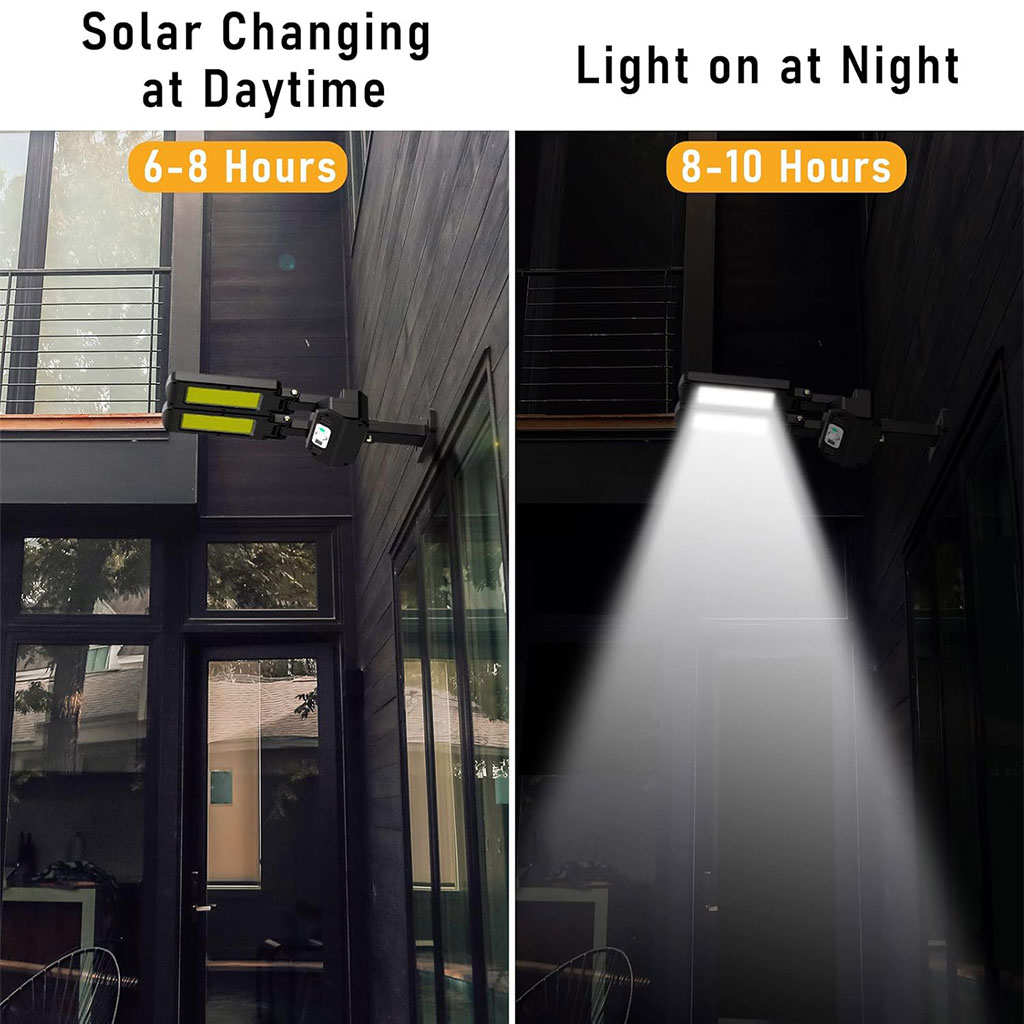 Lampadaires solaires d'extérieur 200 LED avec télécommande et détecteur de mouvement - مصباح بالطاقة الشمسية 5