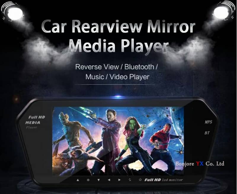 Rétroviseur écran LCD TFT 7 pouces MP5 bluetooth 1024P 3