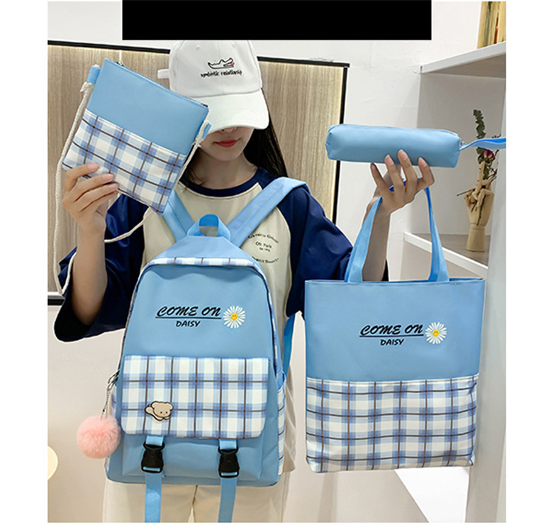 Sac à dos marguerite 4 Pcs multifonction pour femmes en toile 3