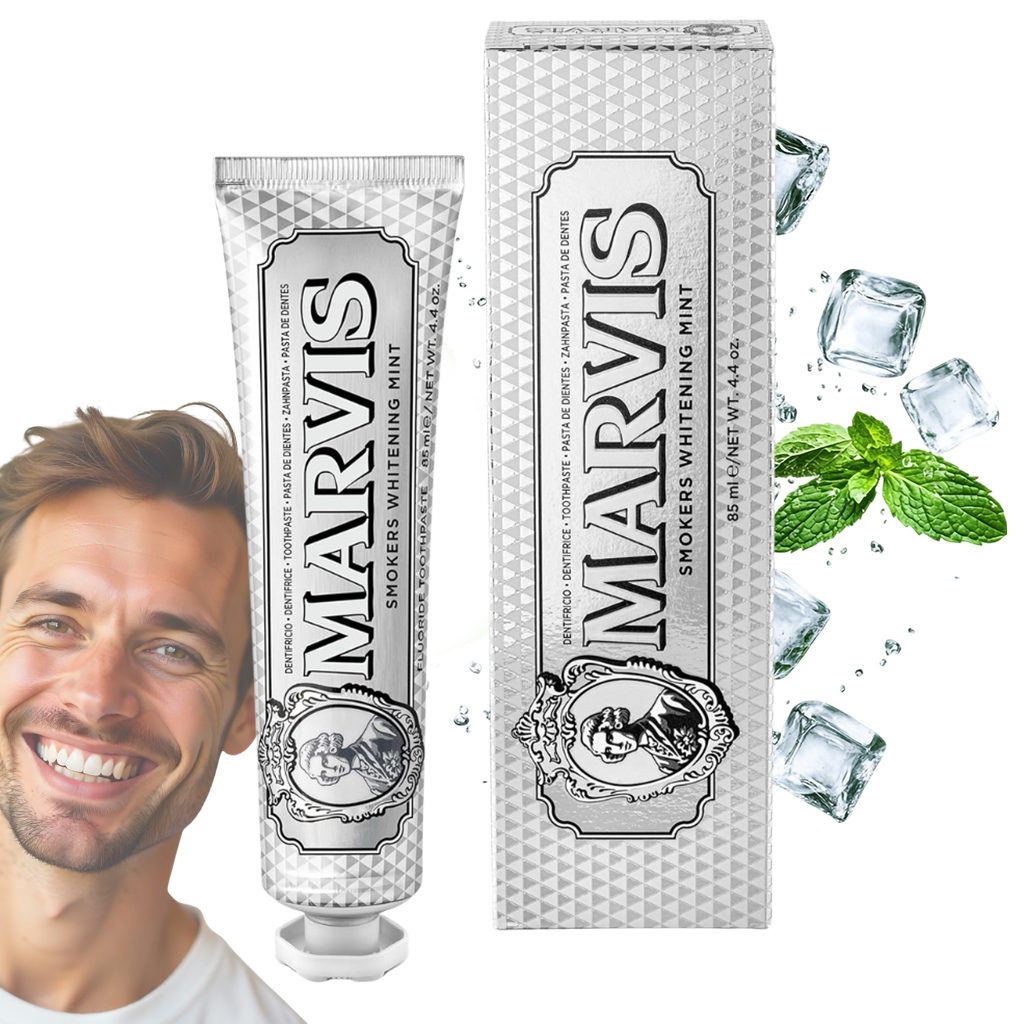 Marvis Dentifrice Blanchissant pour Fu-meurs 85ml Made in Italy - معجون أسنان مارفيس 1