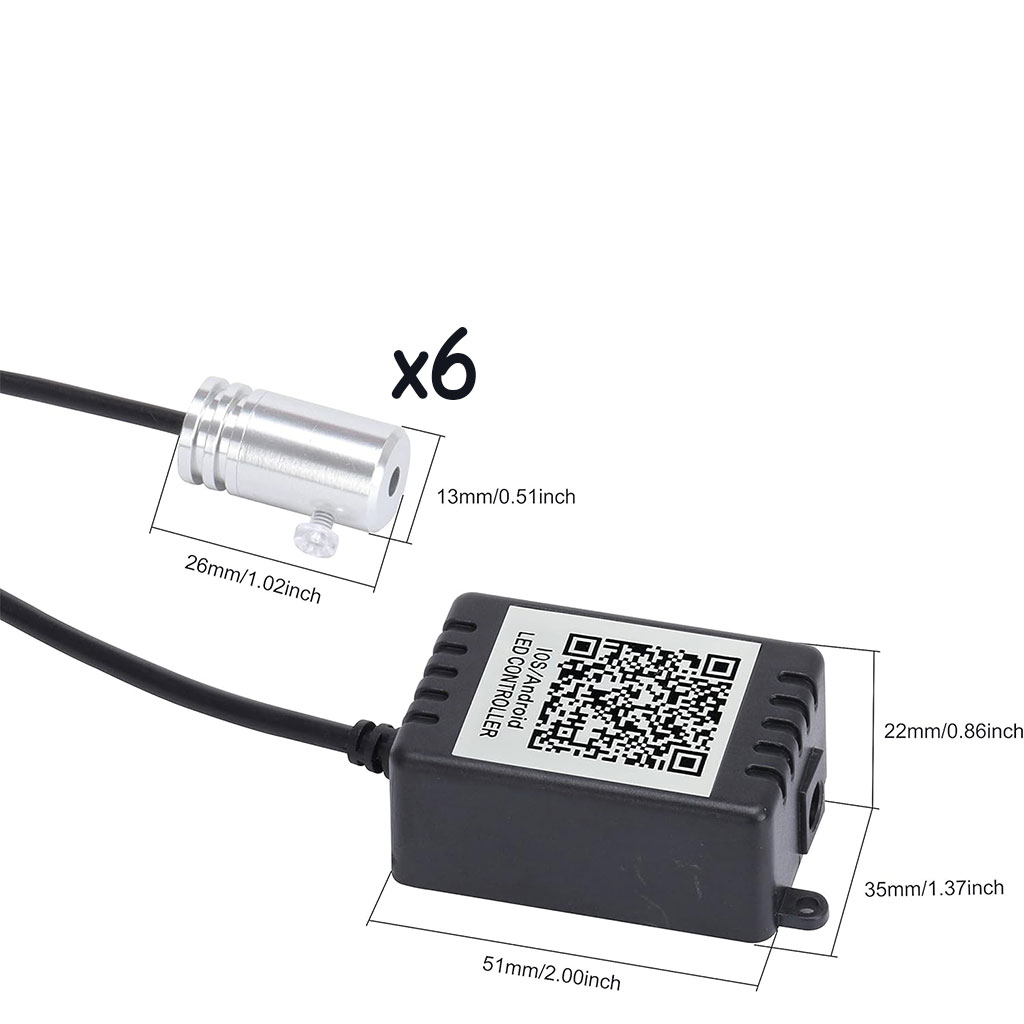 Lumière Ambiante RGB Pour l'Intérieur de Voiture avec Télécommande + APP Contrôle 6