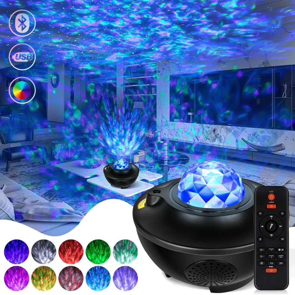Projecteur Galaxie 3D Laser Bluetooth + haut-parleur USB 2