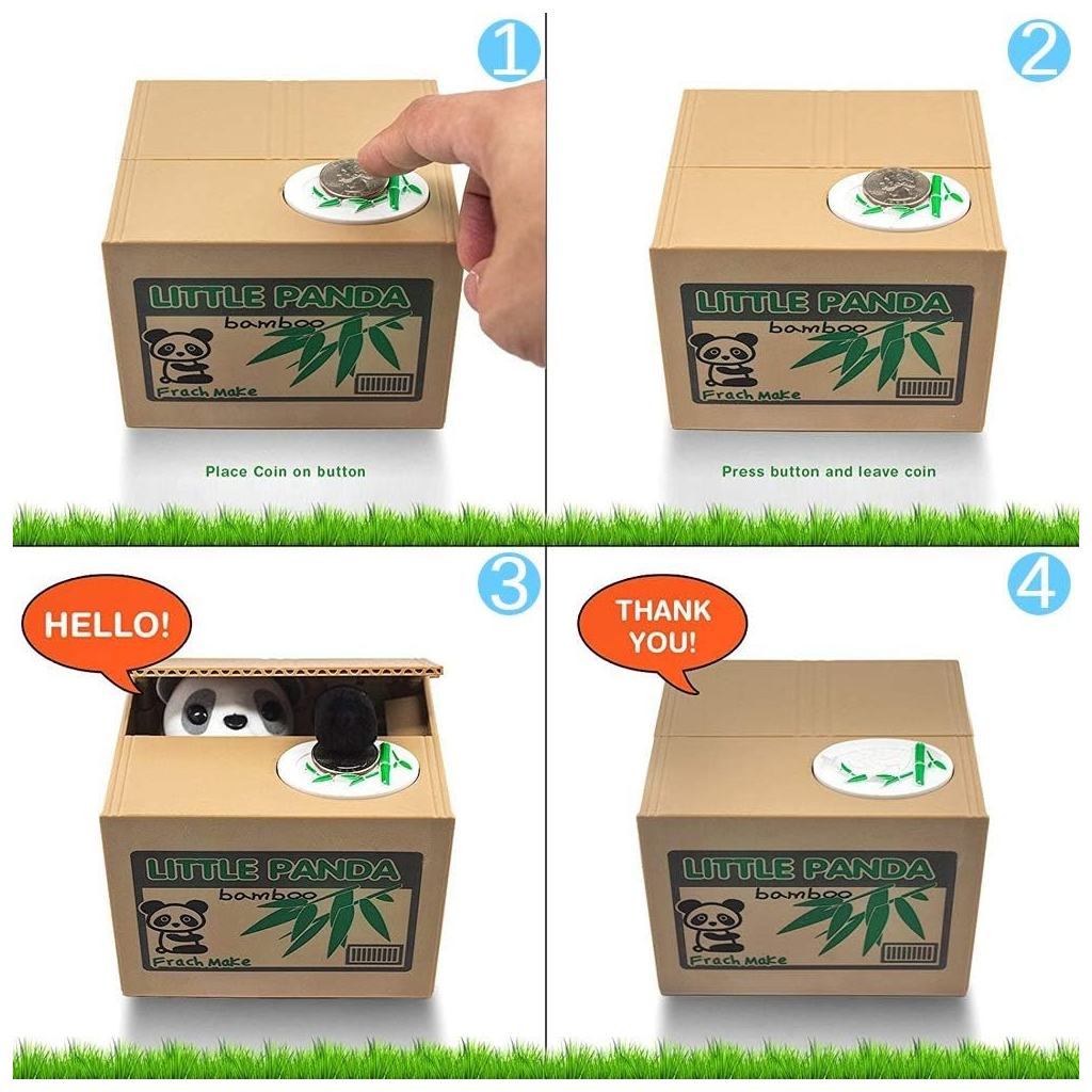 Tirelire automatique avec un mignon petit panda à l'intérieur 5