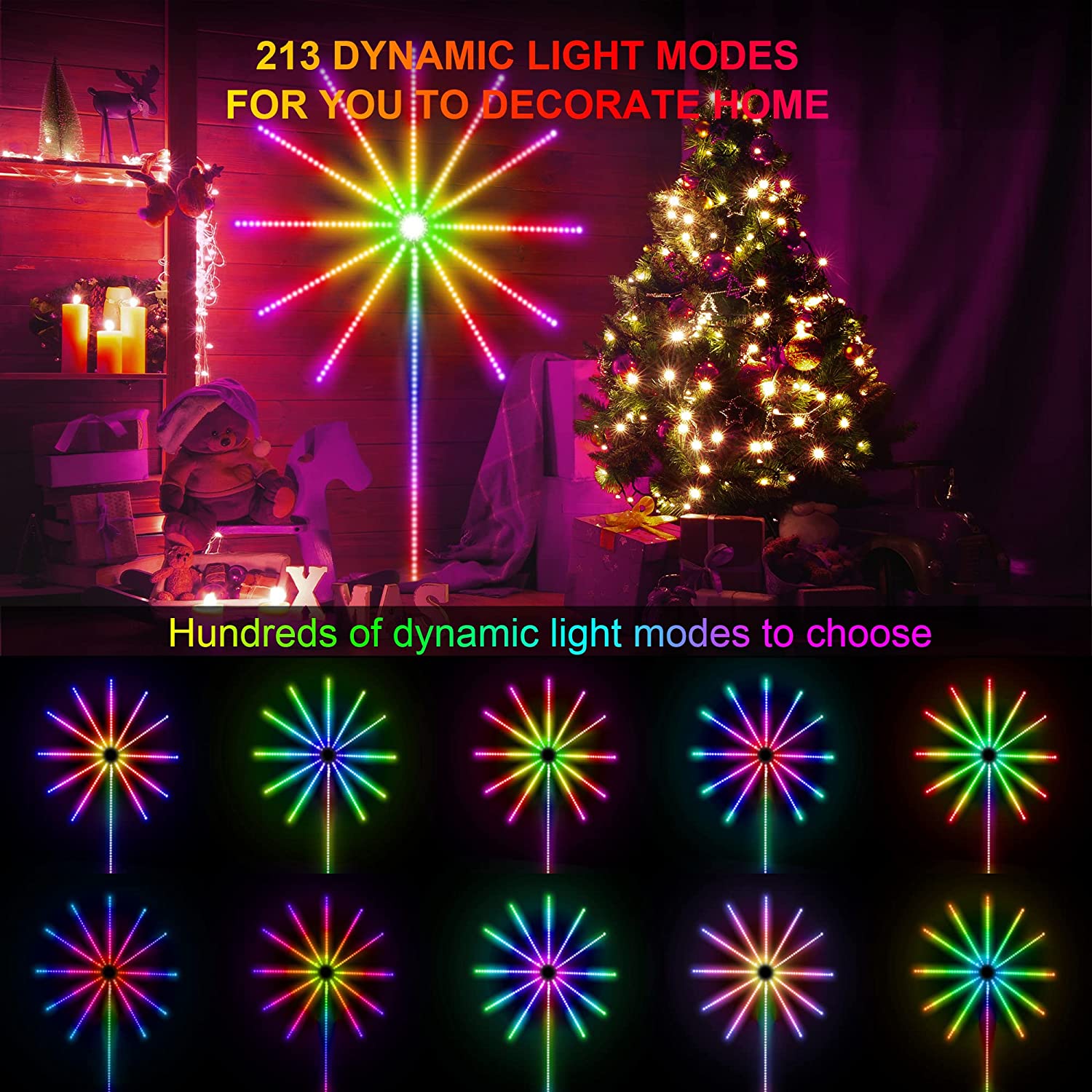 feux d’artifice App Smart Control IC Led RGB Light décoration de la maison 6