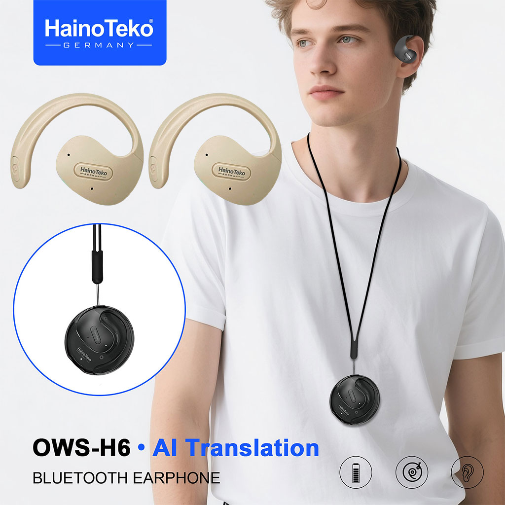 Écouteurs Bluetooth haute résolution Haino Teko OWS-H6 avec traduction IA - سماعات لاسلكية بخاصية الترجمة الفورية 1