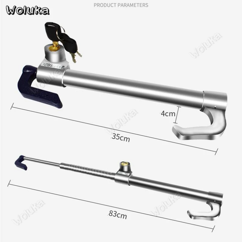 Serrure antivol Standard de frein et volant rétractable double crochet En Acier Inoxydable - قفل مضاد للسرقة فرامل وعجلة قيادة من الفولاذ المقاوم للصدأ 8