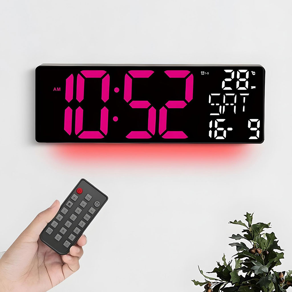 Horloge Numérique Murale LED à Éclairage Inférieur – ساعة رقمية للحائط و المكتب بإضاءة سفلية 1