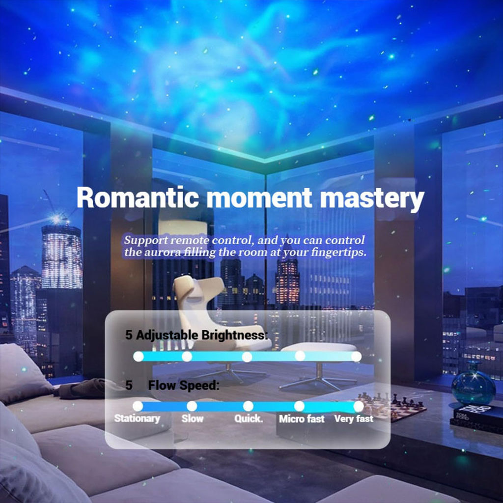 Projecteur galaxie et étoiles avec télécommande et synchronisation musicale 6