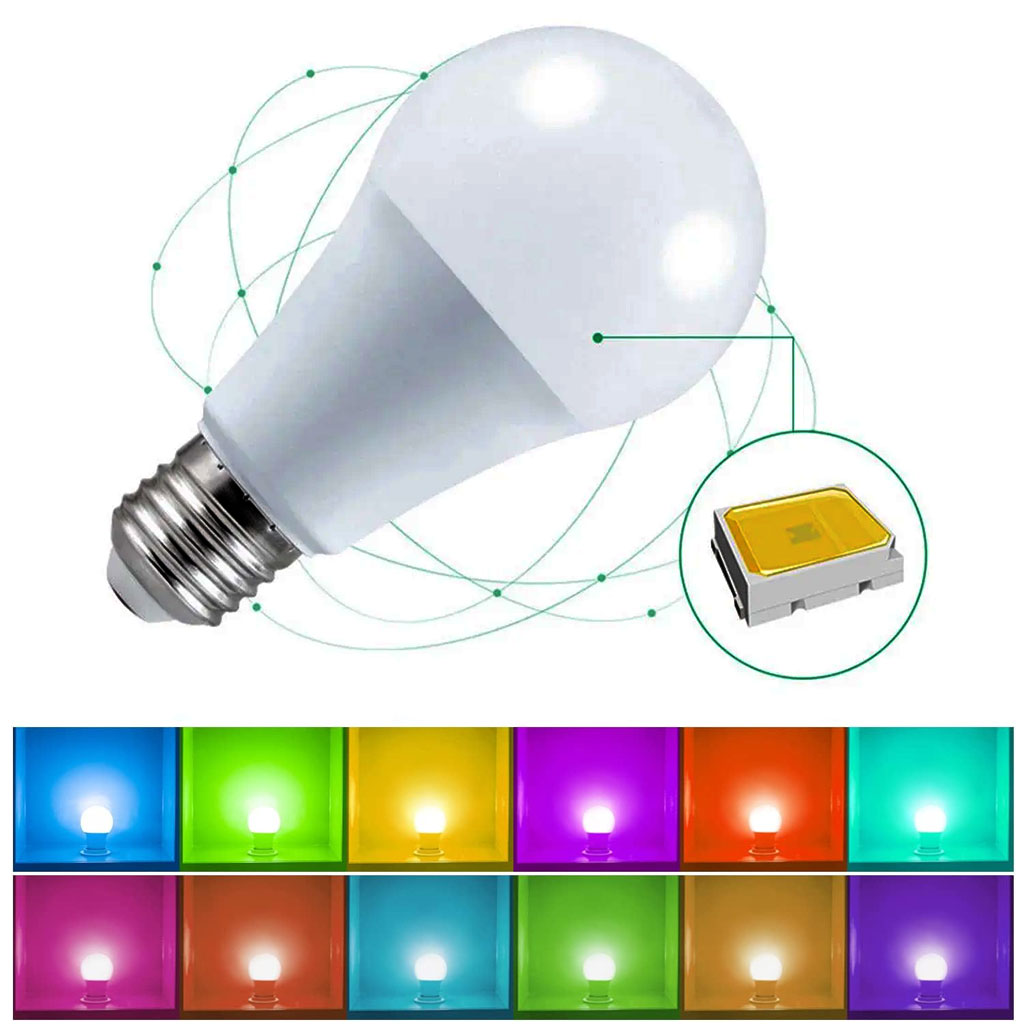 Ampoule LED RGBW E27 à intensité variable 16 couleurs - مصباح بأضواء ملونة 5
