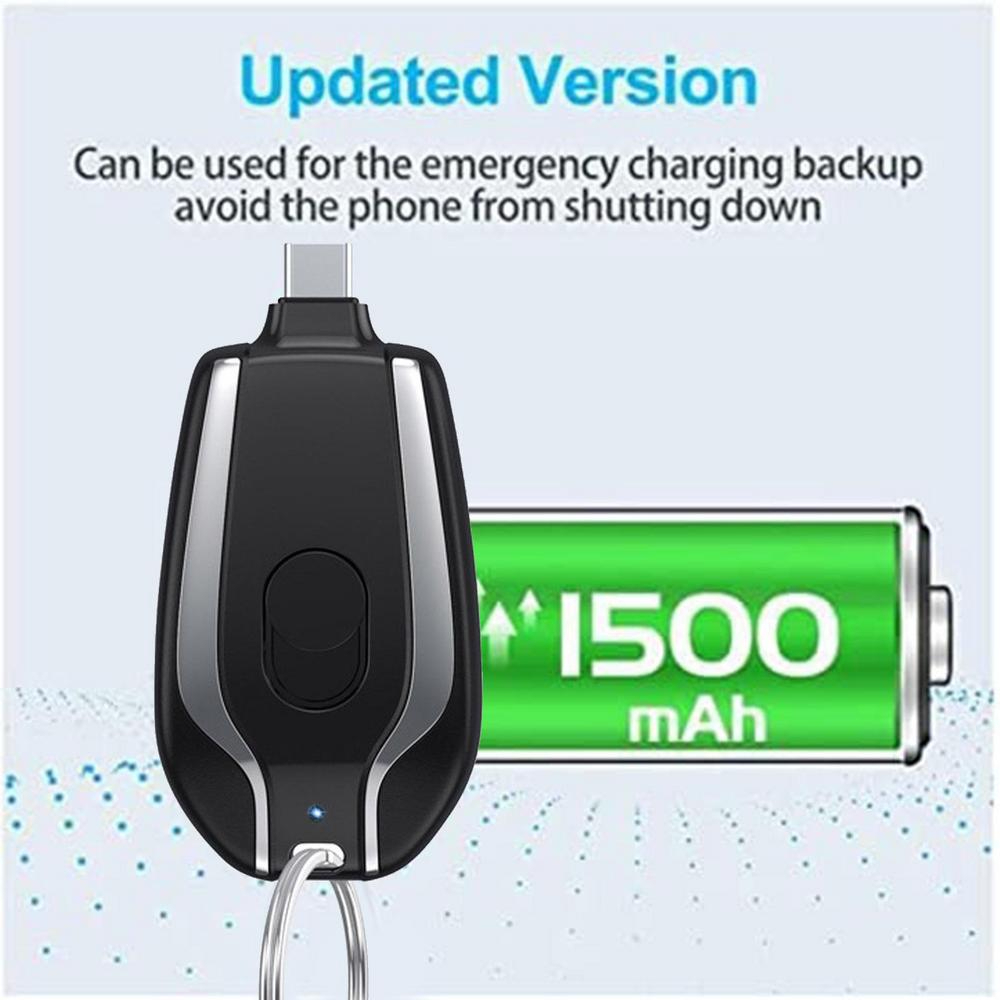 Porte-clés ET Power Bank d'urgence 2 EN 1 type C / IOS 5
