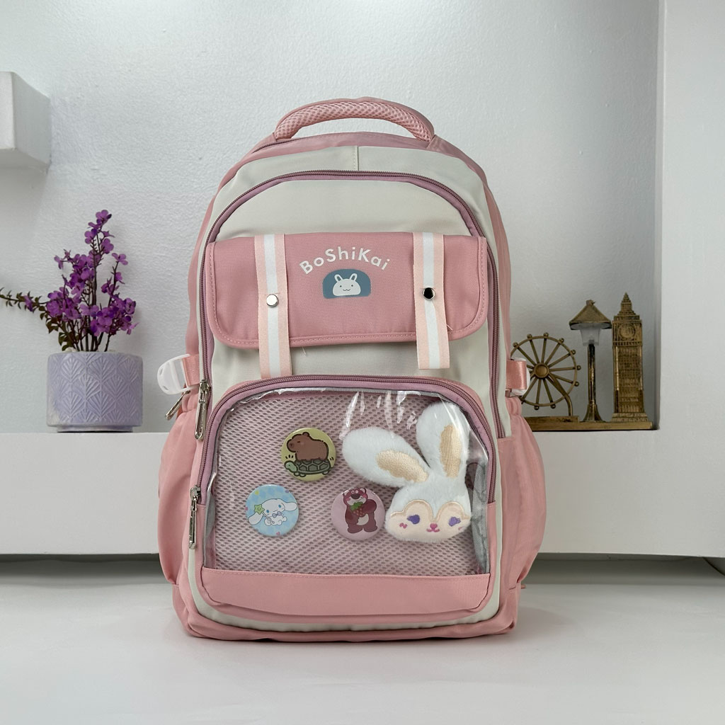 Sac à Dos Scolaire pour Enfants Style Kawaii BoShiKai Rose - حقيبة ظهر مدرسية للأطفال وردي 2