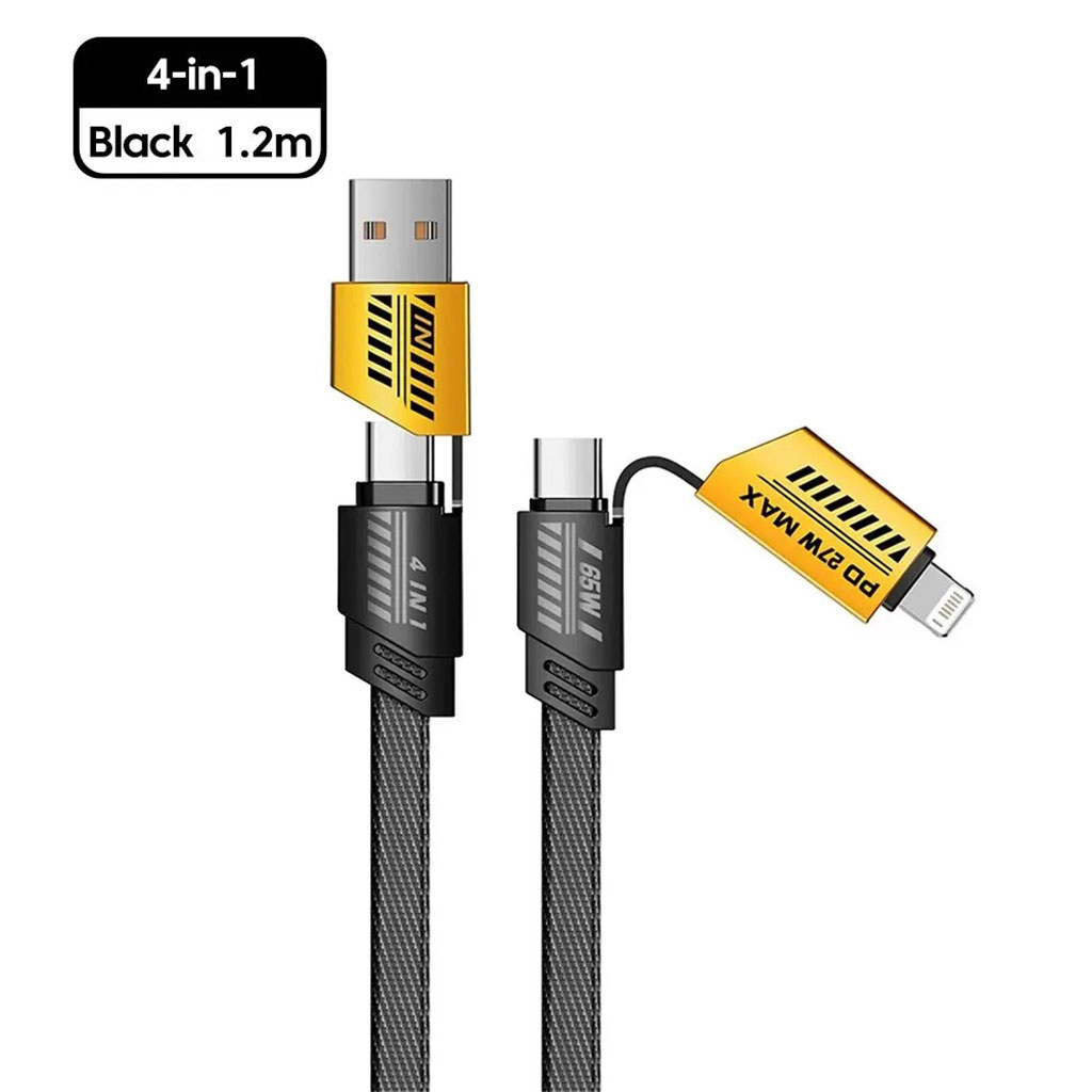 Câble de charge multifonction en nylon tressé durable 4 en 1 à double tête - شاحن سريع ومتين متعدد المنافذ 7