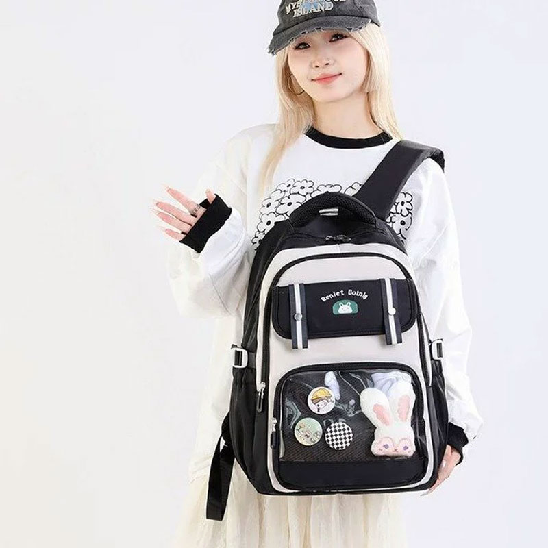 Sac à Dos Scolaire pour Enfants Style Kawaii BoShiKai Noir - حقيبة ظهر مدرسية للأطفال أسود 3