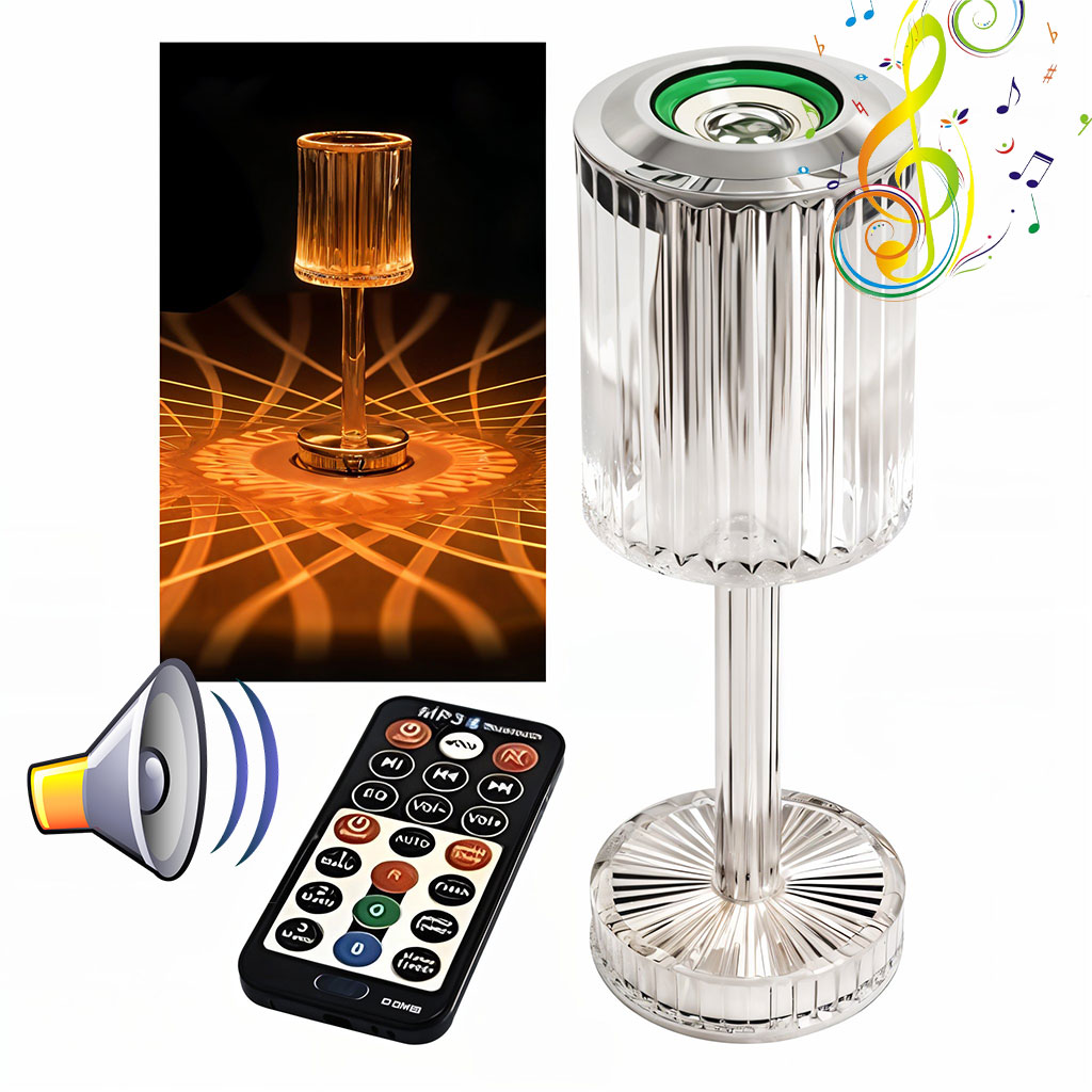Lampe Cristal LED avec Haut-Parleur Bluetooth - مكبر صوت ومصباح كريستالي 1