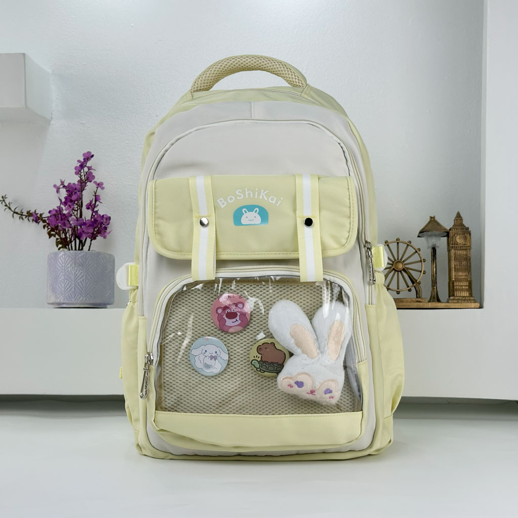 Sac à Dos Scolaire pour Enfants Style Kawaii BoShiKai Jaune - حقيبة ظهر مدرسية للأطفال أصفر 2