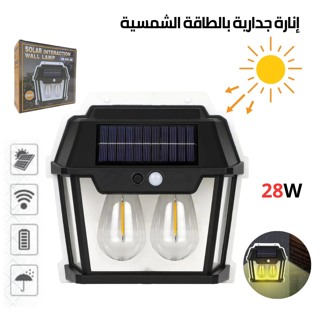 Applique murale solaire étanche d'extérieur rechargeable – Capteur de mouvement (HW 999-2 W) 2