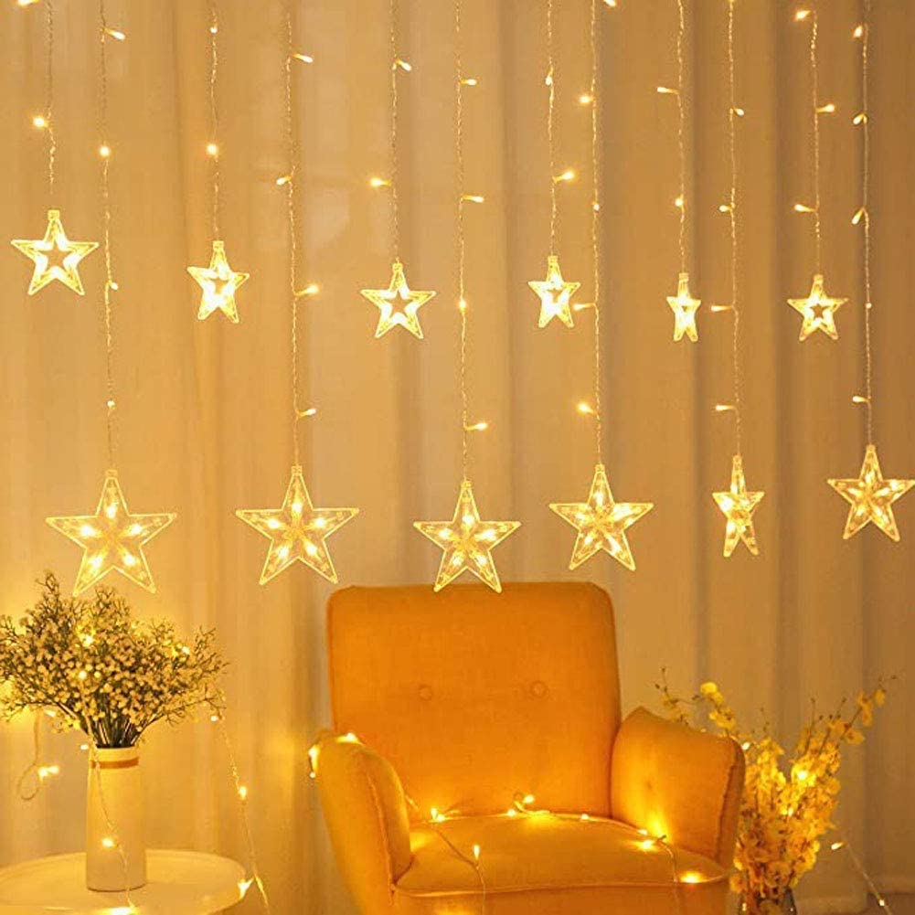 Guirlande lumineuse rideau à LED en forme d'étoiles V1 - أضواء سلسلة ستائر على شكل نجمة 6