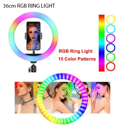 MJ-36 RGB LED Soft Ring Light With Stand-Selfie Light 8