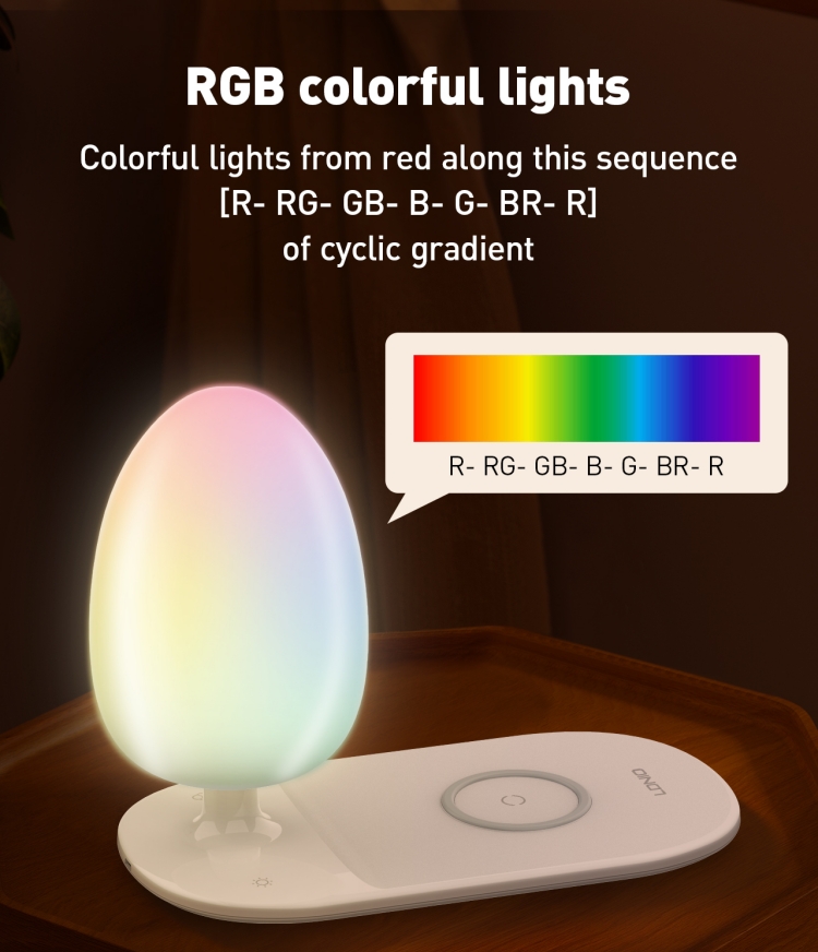 Veilleuse à luminosité réglable, chargeur de téléphone sans fil LDNIO Y3 4