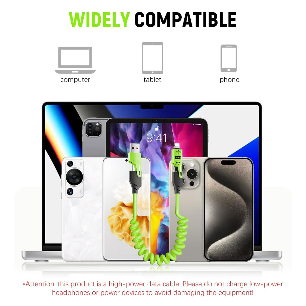 Câble USB 4en1 à Ressort Fast Charge 65 W - كابل شحن سريع 7