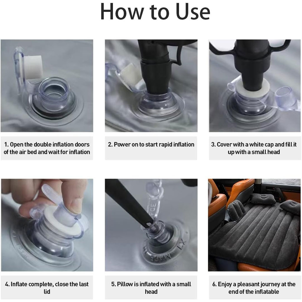 Lariz Matelas Gonflable Pour Voiture Avec Pompe 135x88x45 cm 61002 - فرشة قابلة للنفخ لسيارات 8