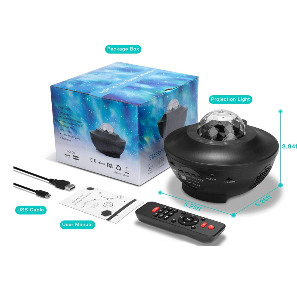 Projecteur Galaxie 3D Laser Bluetooth + haut-parleur USB 7