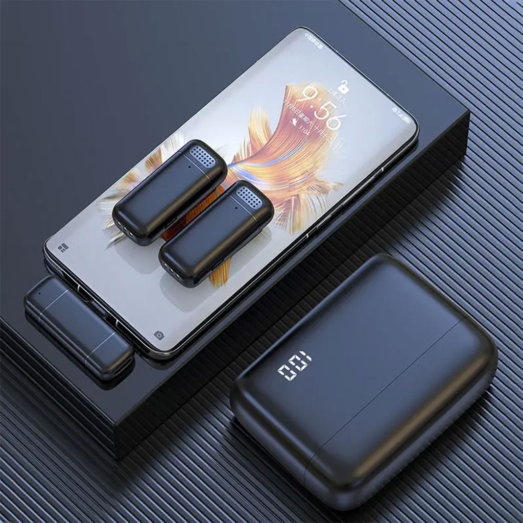 Double Microphone sans Fil pour Iphone et Android avec Étui de Charge - ميكروفون إحترافي مزدوج 5