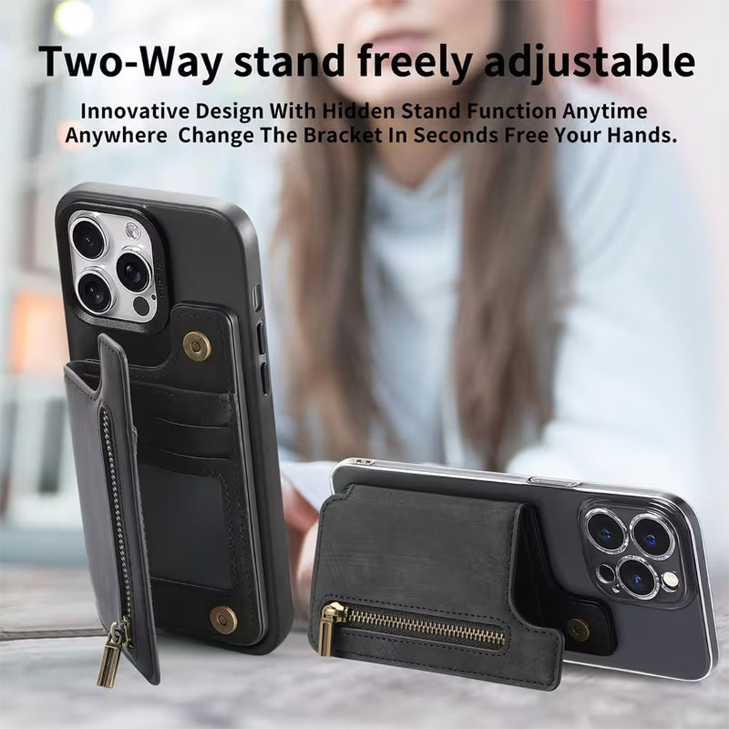 Étui portefeuille zippé pour téléphone avec emplacement de cartes - محفظة نقود وبطاقات 7