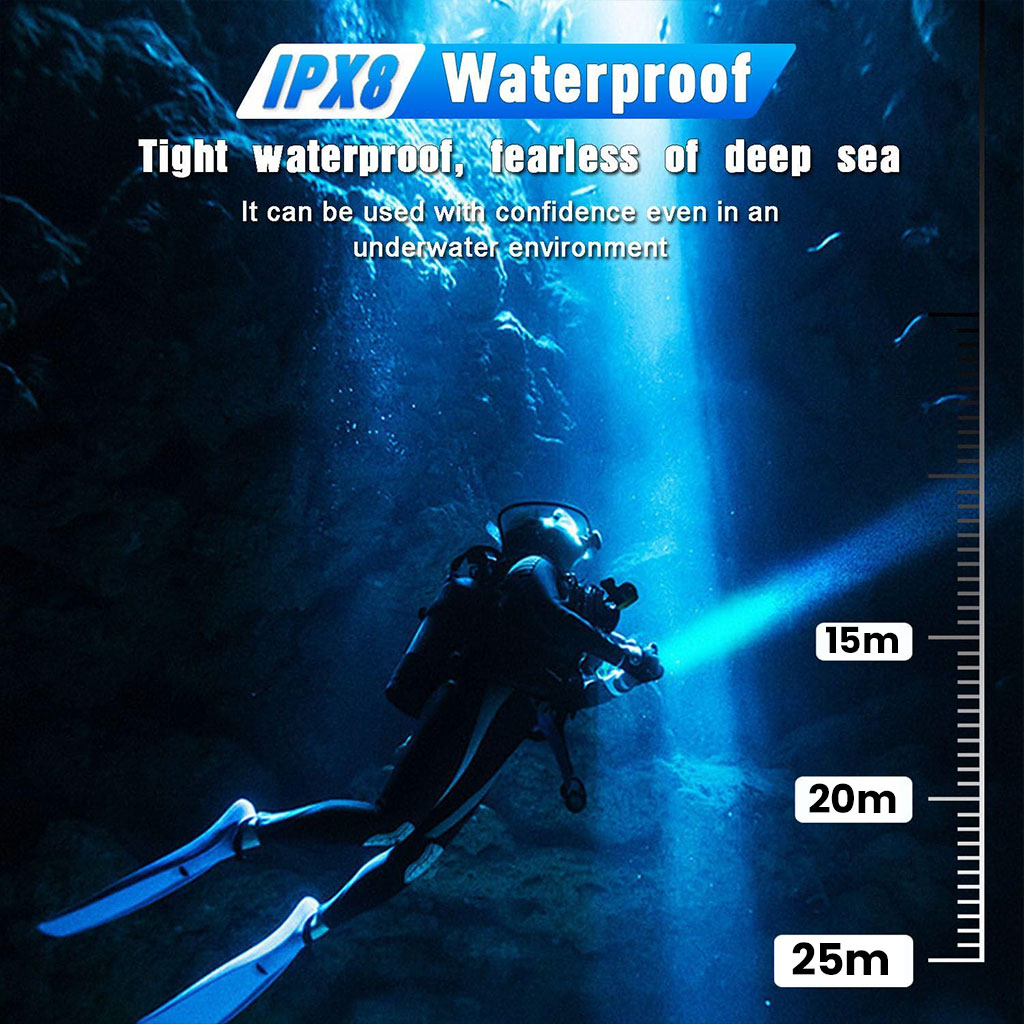 Lampe Torche Sous-Marine Étanche jusqu’à 25 mètres - مصباح تحت السباحة تحت الماء 3