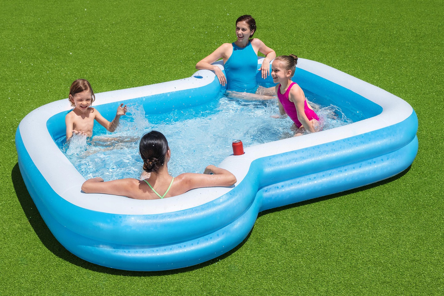 Piscine Familiale Gonflable 305 x 274 x 46 cm Avec 2 Porte-Gobelets Bestway Sunsational 54321 2