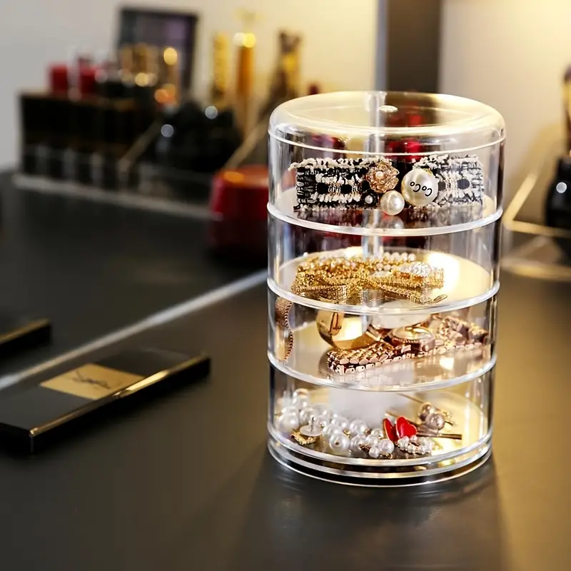 Organisateur de maquillage rotatif à 360 degrés en cristal acrylique 2