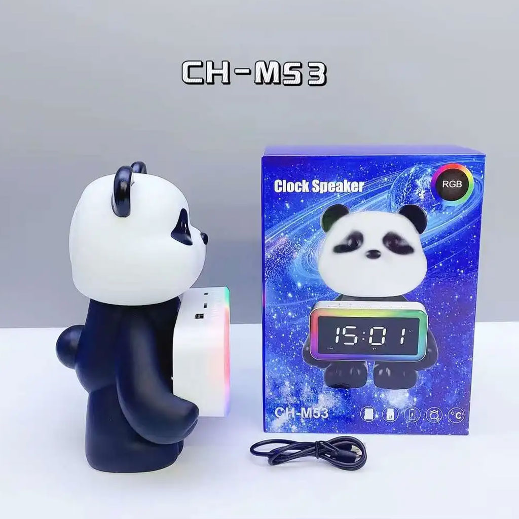 Enceinte Bluetooth Panda et Réveil Numérique RGB CH-M53 - مكبر صوت وساعة منبه 5