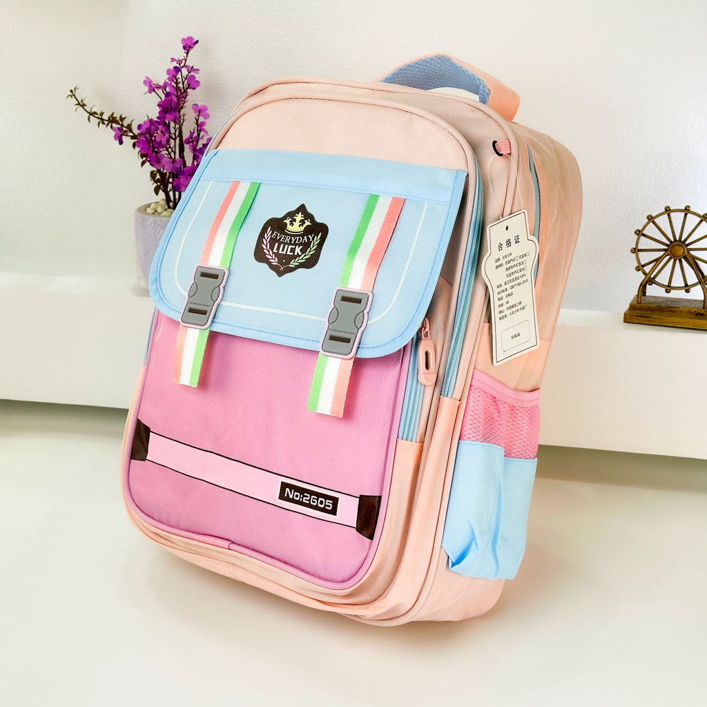 Sac à Dos pour Enfants avec Trousse Assortie 2605 Rose - حقيبة ظهر مدرسية للأطفال مع مقلمة وردي 2