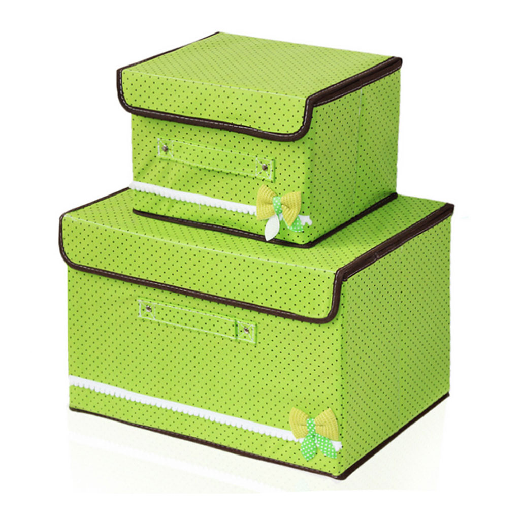 Pack 2 Coffre de Rangement Pliable Pour Vêtements en Tissu de lin de coton 2