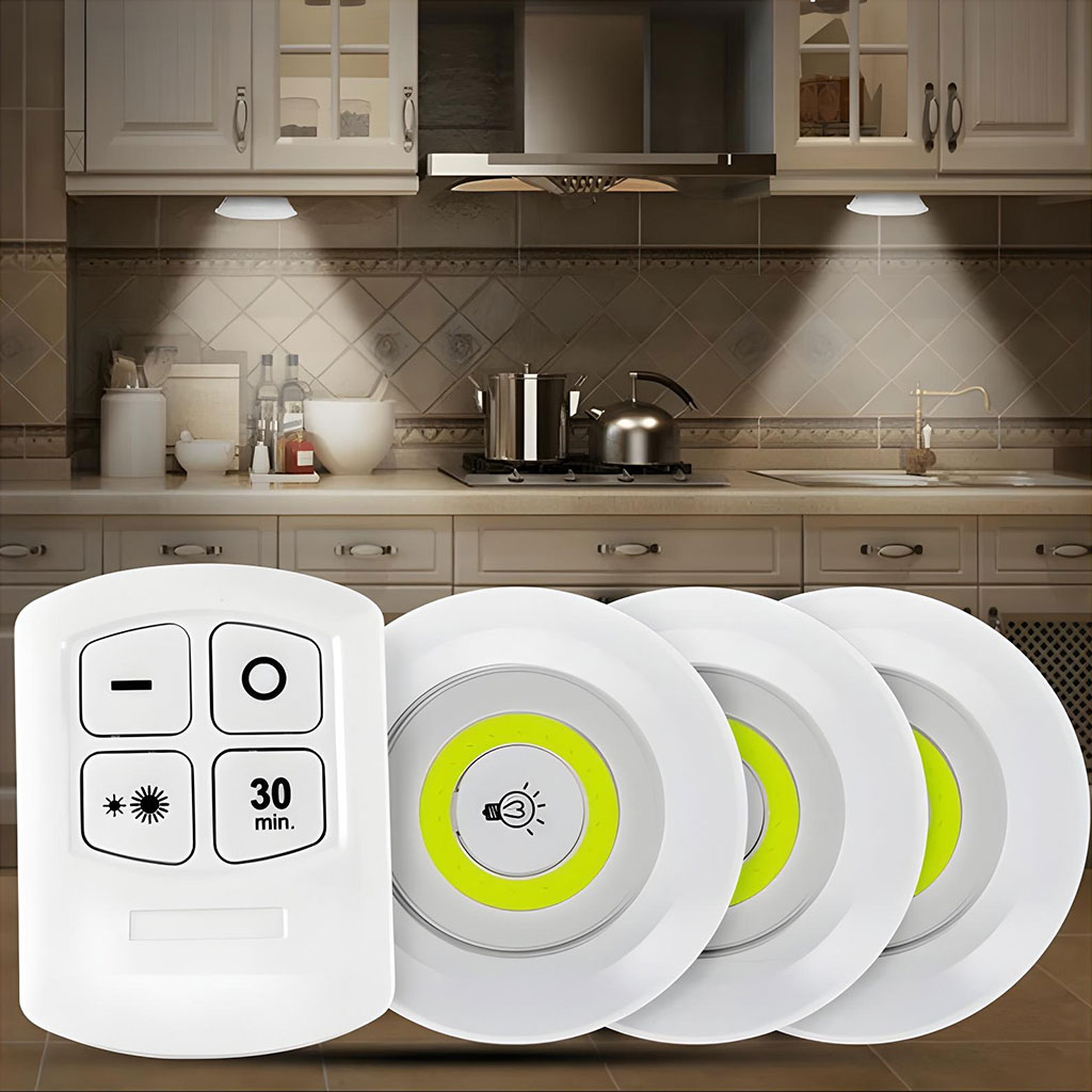 Kit de 3 lampes Led sans fil avec télécommande 2