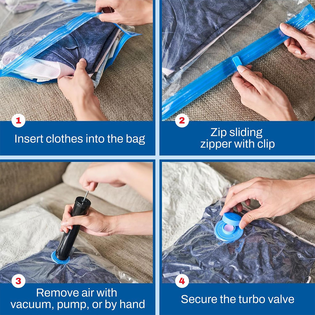 Pack de 5 Sacs Sous-Vide refermables et réutilisables + Pompe Inclus - طقم أكياس ضغط الهواء 3