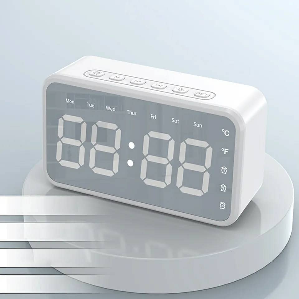 Réveil intelligente sans fil Bluetooth haut-parleur LED FM,AUX ,TF 3